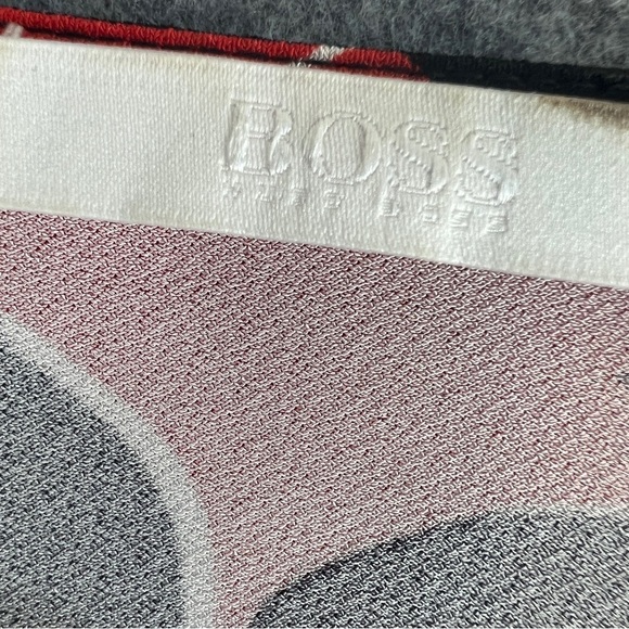 BOSS Hugo Boss Black & Red Ginko Flower Floral 3/4 Sleeve Blouse Size XL - Picture 3 of 11